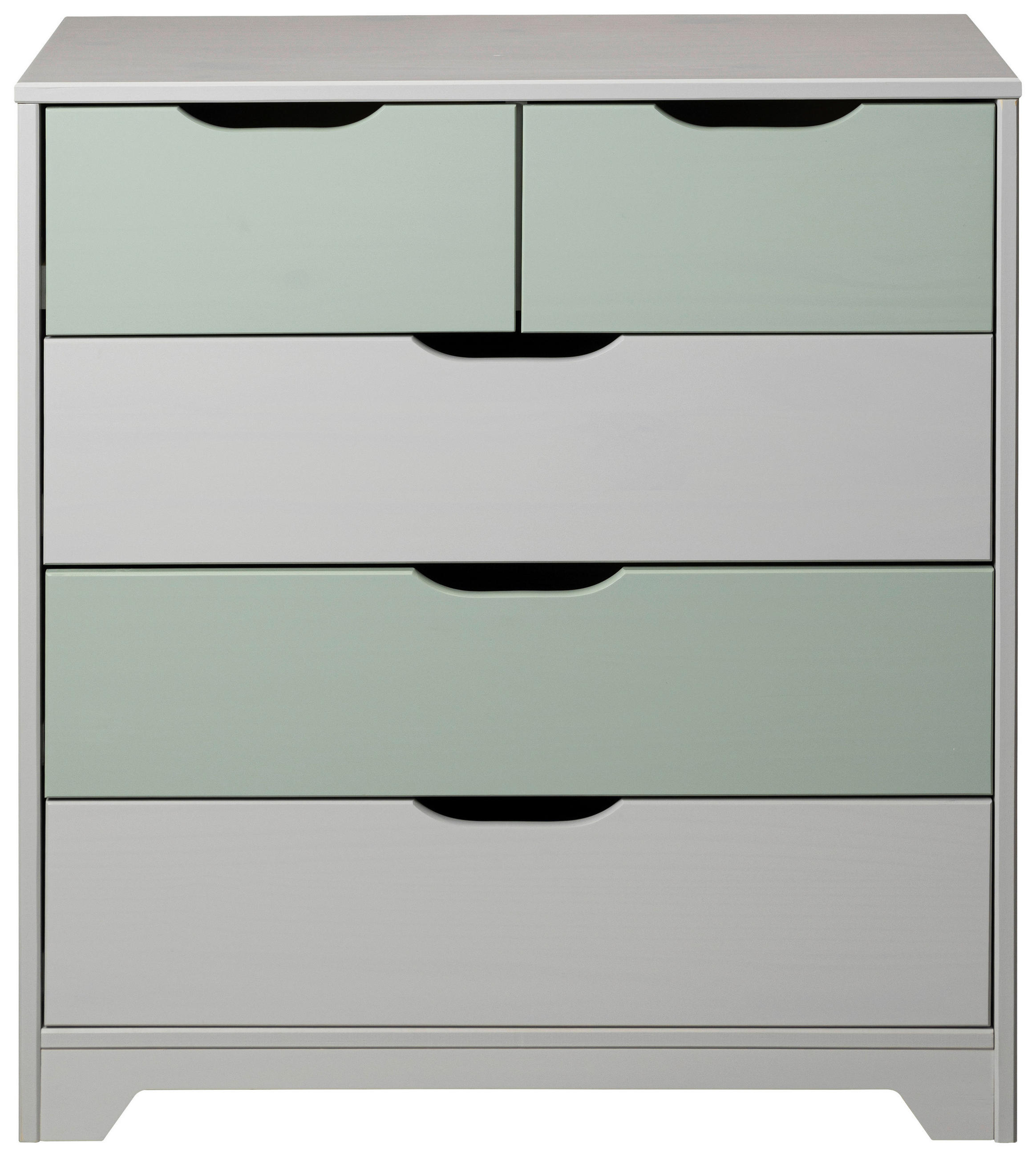 KOMODA, borovice, bílá, pastelově zelená, šalvějově zelená, 82/92/41 cm - bílá/pastelově zelená, Design, dřevo (82/92/41cm) - Livetastic