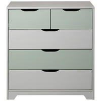 KOMODA, borovice, šalvějově zelená, bílá, pastelově zelená, 82/92/41 cm - bílá/pastelově zelená, Design, dřevo (82/92/41cm) - Livetastic
