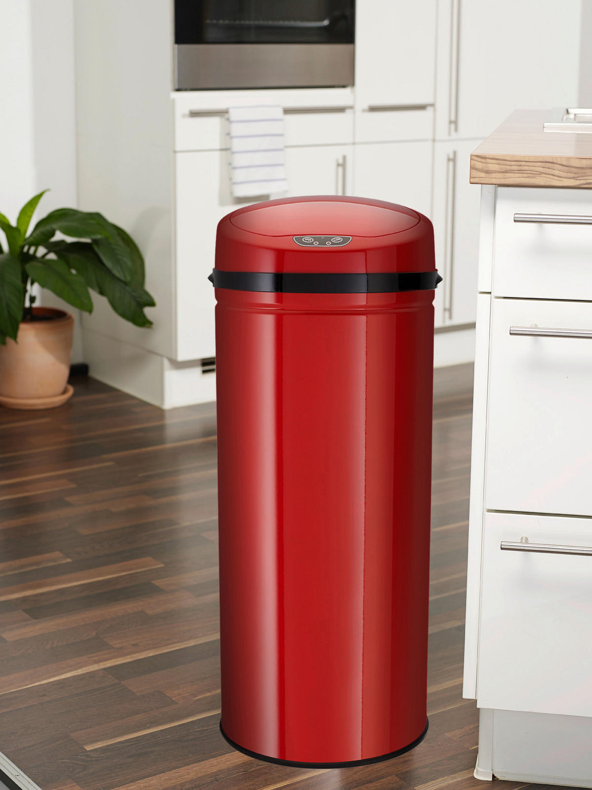 ABFALLEIMER 42 L  - Rot/Schwarz, Basics, Kunststoff/Metall (31/31/79,5cm) - Echtwerk