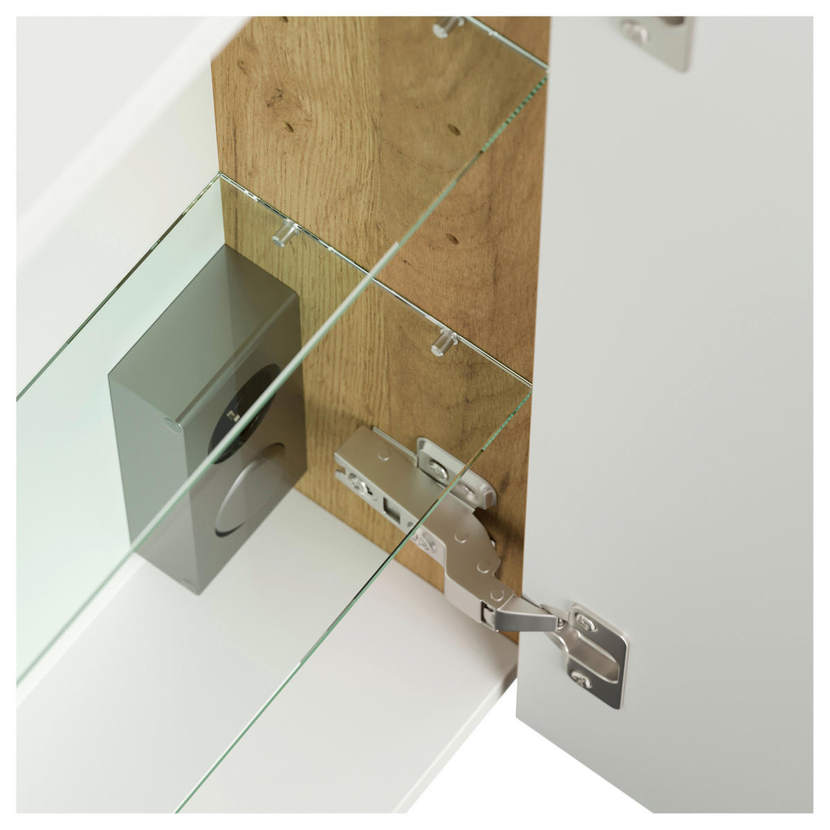 SPIEGELSCHRANK 90/62/17 cm  - Eichefarben, MODERN, Glas/Holzwerkstoff (90/62/17cm) - MID.YOU