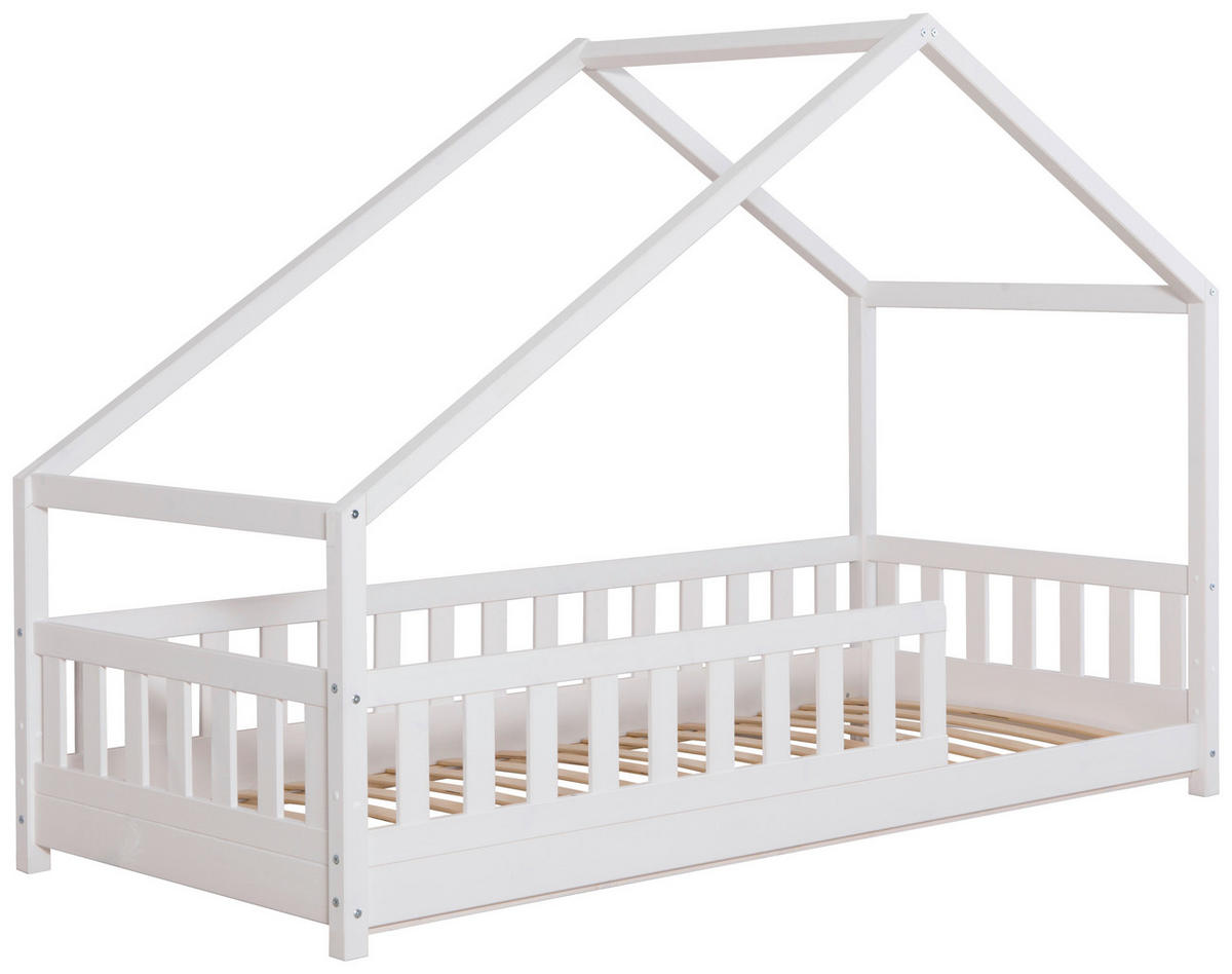 HAUSBETT Matratze, Rollrost, Absturzsicherung 140/200 cm  - Weiß/Naturfarben, MODERN, Holz/Textil (140/200cm) - MID.YOU