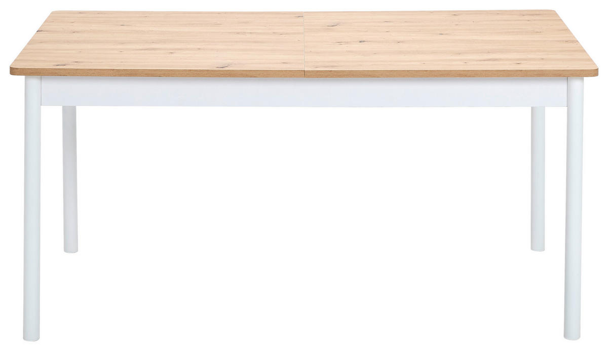 ÉTKEZŐASZTAL - Artisan tölgy/fehér, Romantik / Landhaus, faalapú anyag/fém (160-200/90/76cm) - home24