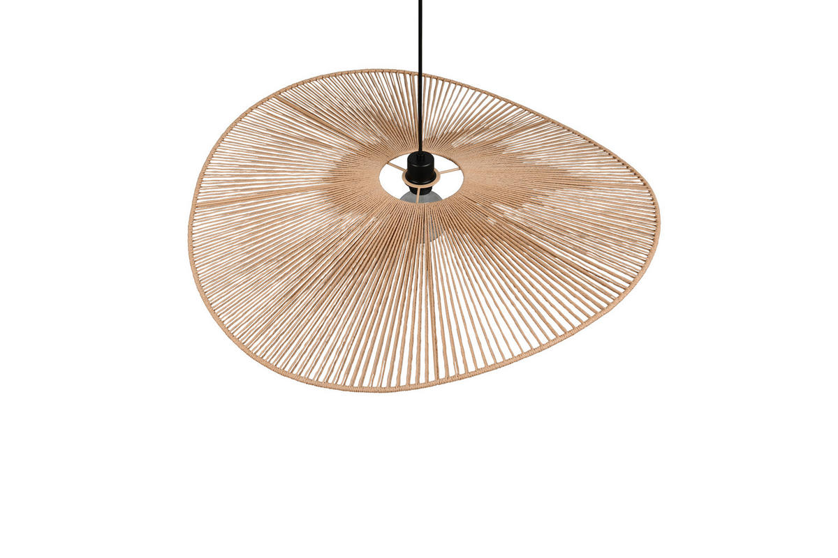 PENDELLEUCHTE 78/150 cm    - Schwarz/Braun, Natur, Papier (78/150cm)