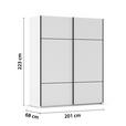 SCHWEBETÜRENSCHRANK  in Weiß  - Schwarz/Weiß, KONVENTIONELL, Holzwerkstoff/Metall (201/223/68cm) - Novel