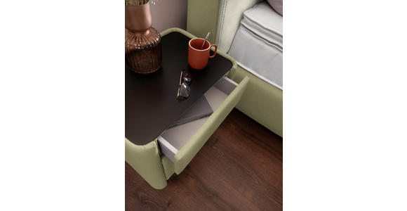 BOXSPRINGBETT 180/200 cm  in Weiß, Hellgrün  - Schwarz/Weiß, Design, Textil/Metall (180/200cm) - Johann Jakob