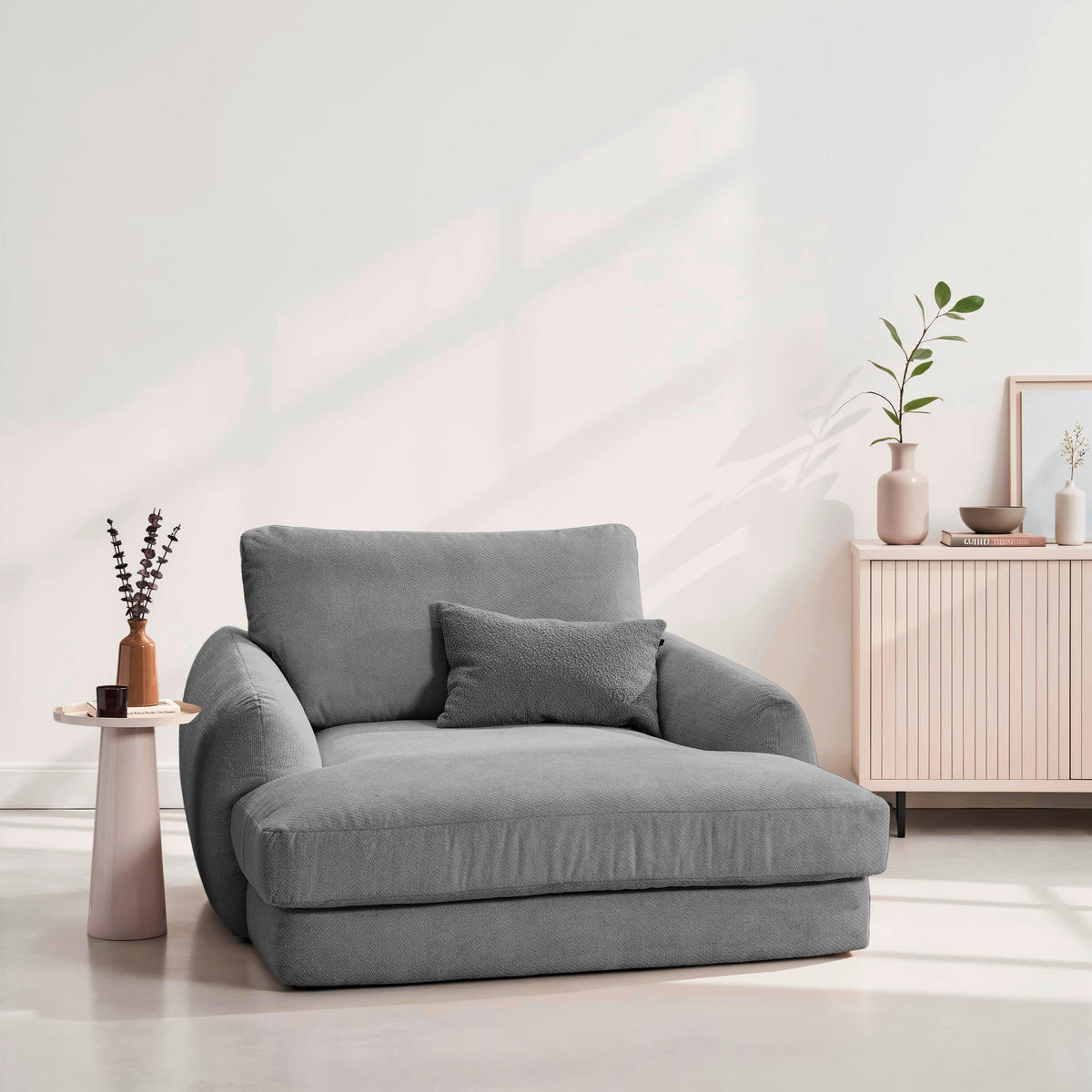 XXL-SESSEL - Dunkelgrau/Schwarz, KONVENTIONELL, Kunststoff/Textil (132/81/158cm) - Carryhome