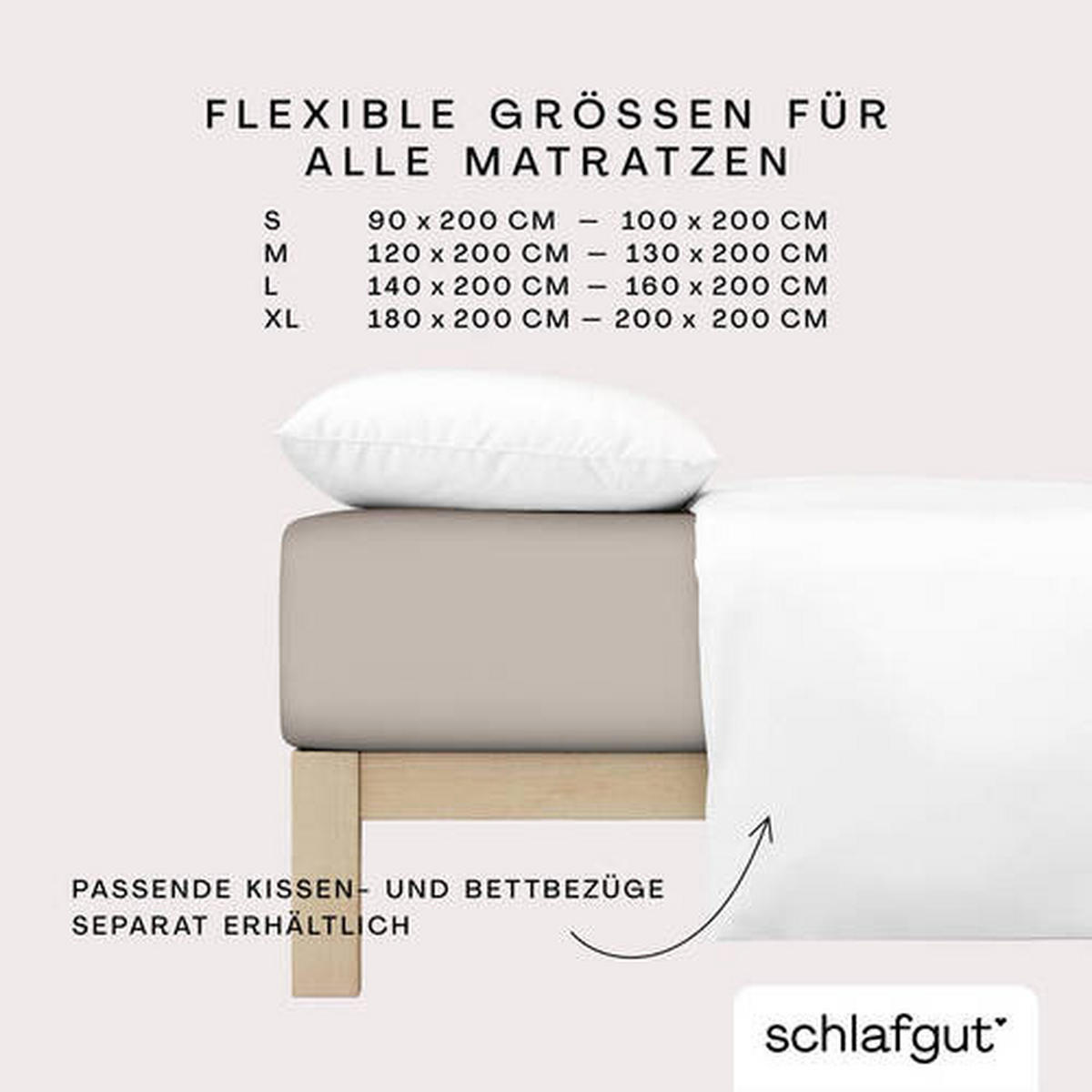 SPANNBETTTUCH FROTTEX Frottee  - Taupe, Basics, Textil (100/200cm) - Schlafgut