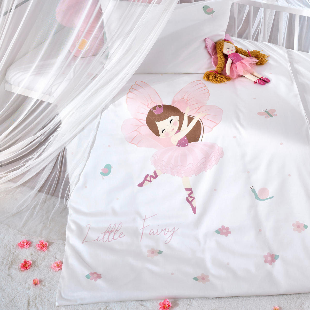 BABYBETTWÄSCHE 100/135 cm  - Pink/Weiß, Trend, Textil (100/135cm) - Patinio