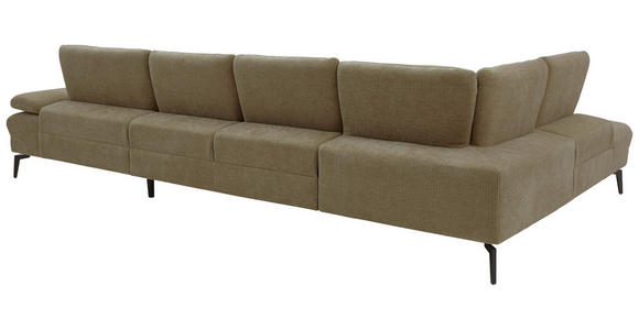 WOHNLANDSCHAFT in Webstoff Hellbraun - Hellbraun/Schwarz, Design, Textil/Metall (208/354/157cm) - Dieter Knoll