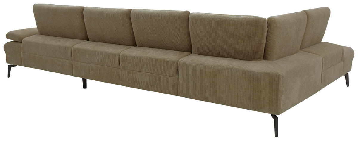 WOHNLANDSCHAFT in Webstoff Hellbraun  - Hellbraun/Schwarz, Design, Textil/Metall (208/354/157cm) - Dieter Knoll