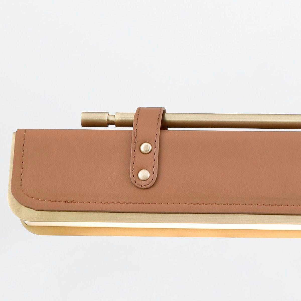 LED-HÄNGELEUCHTE Alora 80/6,4/11,4 cm   - Teakfarben, Natur, Leder/Kunststoff (80/6,4/11,4cm) - Elstead Lighting