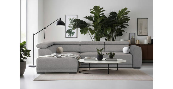 ECKSOFA Dunkelgrau Struktur - Dunkelgrau/Schwarz, Design, Kunststoff/Textil (205/284cm) - Xora