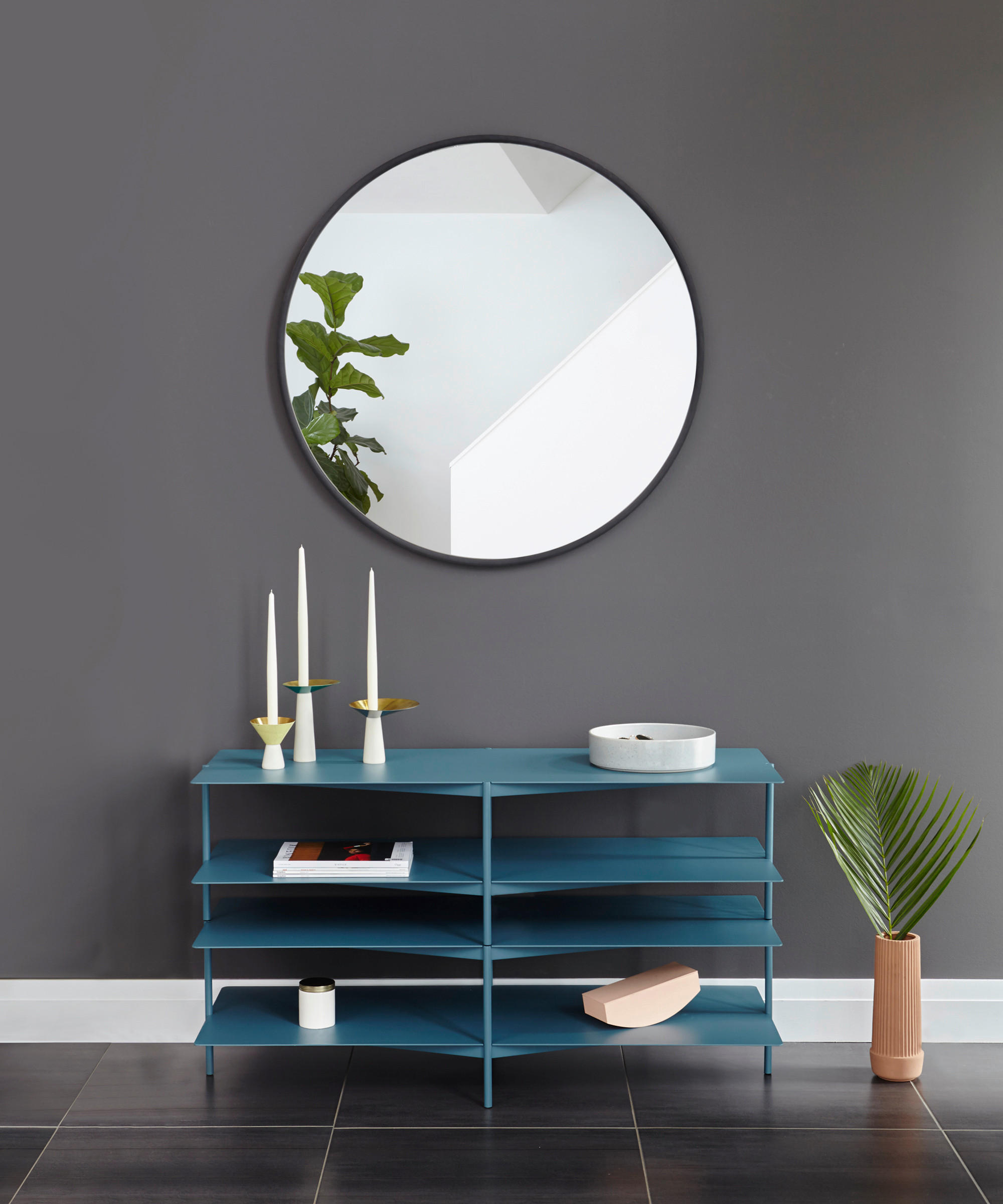 WANDSPIEGEL Schwarz  - Schwarz, KONVENTIONELL, Glas/Kunststoff (94/94/3cm) - Umbra