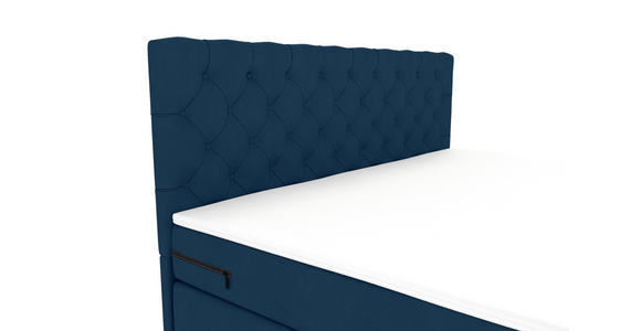 BOXSPRINGBETT 180/200 cm  in Dunkelblau  - Schwarz/Dunkelblau, KONVENTIONELL, Textil/Metall (180/200cm) - Carryhome