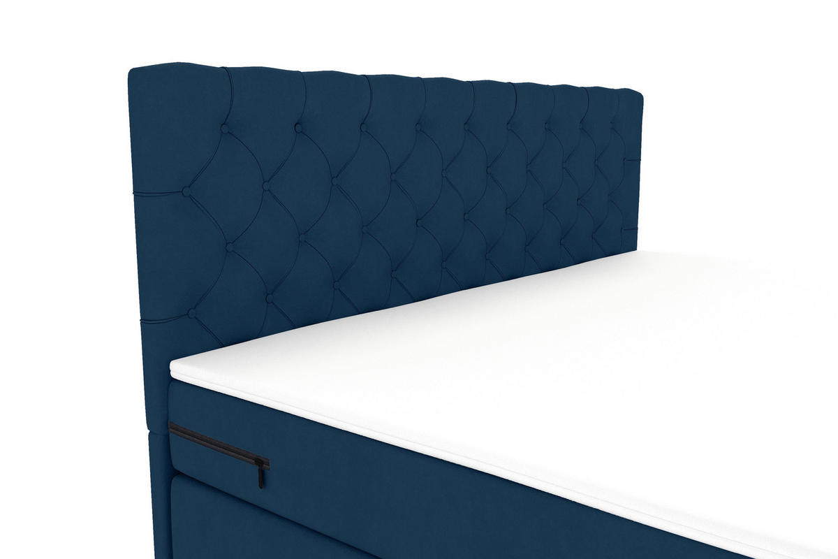 BOXSPRINGBETT 180/200 cm  in Dunkelblau  - Schwarz/Dunkelblau, Konventionell, Textil/Metall (180/200cm) - Carryhome