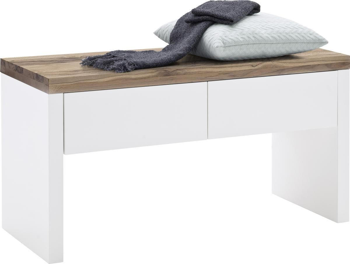 GARDEROBENBANK Romina  in 91/48/38 cm  - Eichefarben/Weiß, Design, Holz/Holzwerkstoff (91/48/38cm)