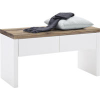GARDEROBENBANK Romina  in 91/48/38 cm  - Eichefarben/Weiß, Design, Holz/Holzwerkstoff (91/48/38cm)