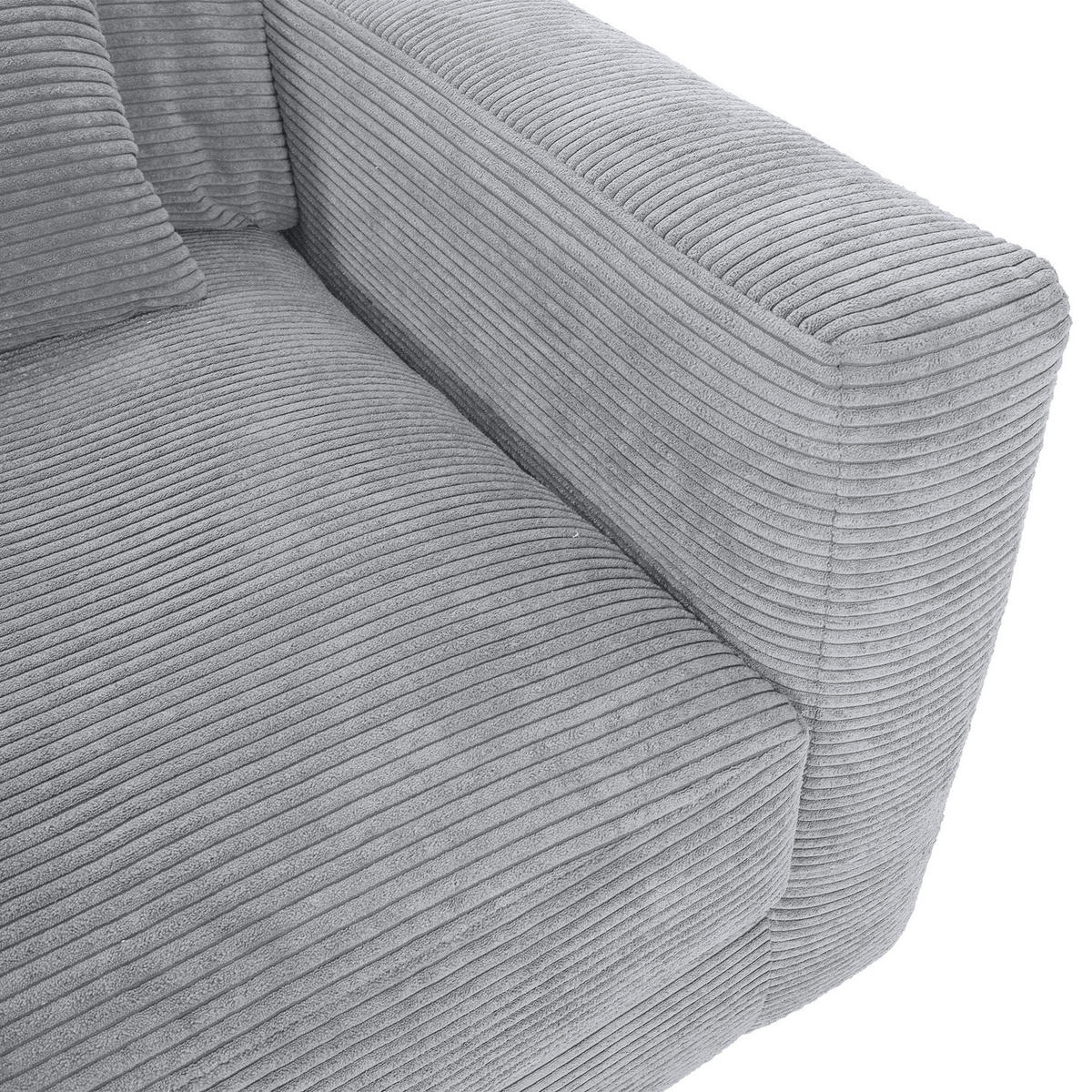 NAGY KANAPÉ textil világosszürke  - világosszürke/fekete, Konventionell, műanyag/textil (260/66/115cm) - MID.YOU