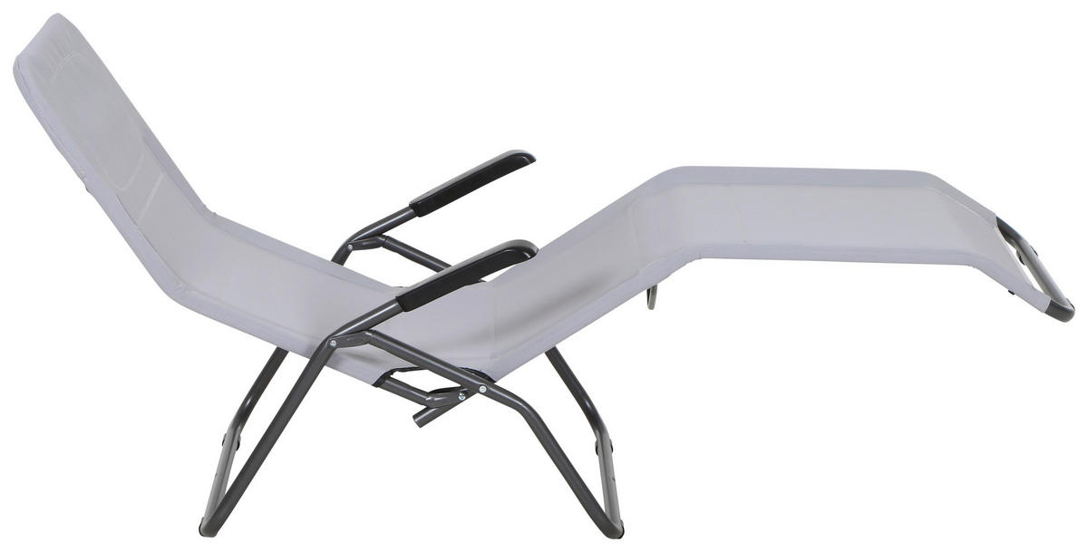 GARTENLIEGE 72,5/103,5/144 cm  - Anthrazit/Hellgrau, MODERN, Textil/Metall (72,5/103,5/144cm) - Siena Garden