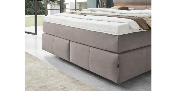 BOXSPRINGBETT 180/200 cm in Eichefarben, Graubraun - Eichefarben/Graubraun, KONVENTIONELL, Holz/Kunststoff (180/200cm) - Dieter Knoll