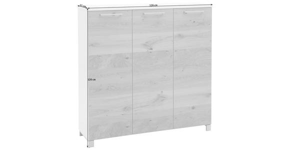 SCHUHSCHRANK 126/126/37 cm - Chromfarben/Eichefarben, Design, Holz/Holzwerkstoff (126/126/37cm) - Dieter Knoll