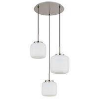 HÄNGELEUCHTE 52,5/130 cm  - Schwarz/Weiß, KONVENTIONELL, Glas/Textil (52,5/130cm) - Globo