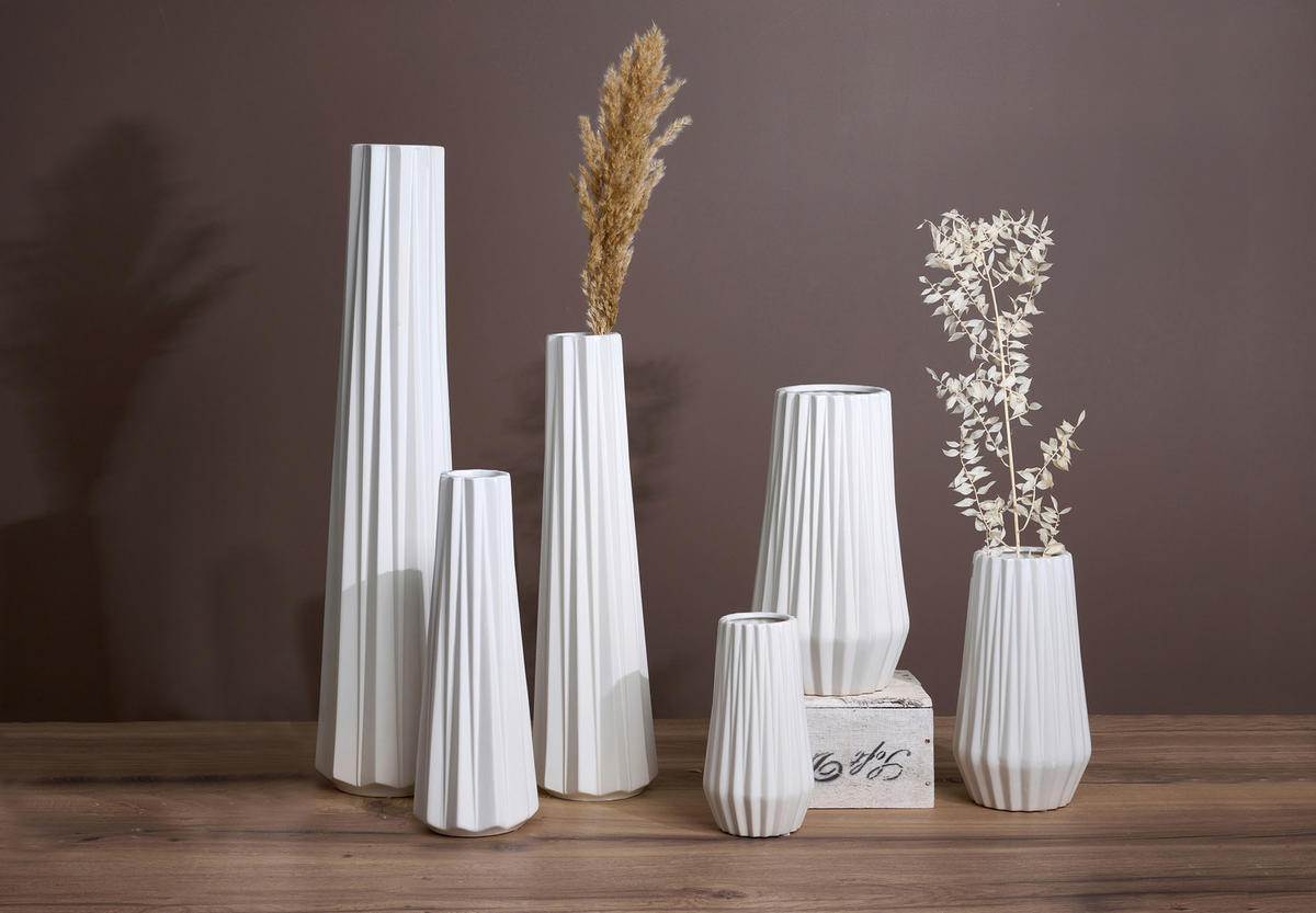 VASE Lagos 28 cm  - Weiß, KONVENTIONELL, Keramik (9/9/28cm) - Ritzenhoff Breker