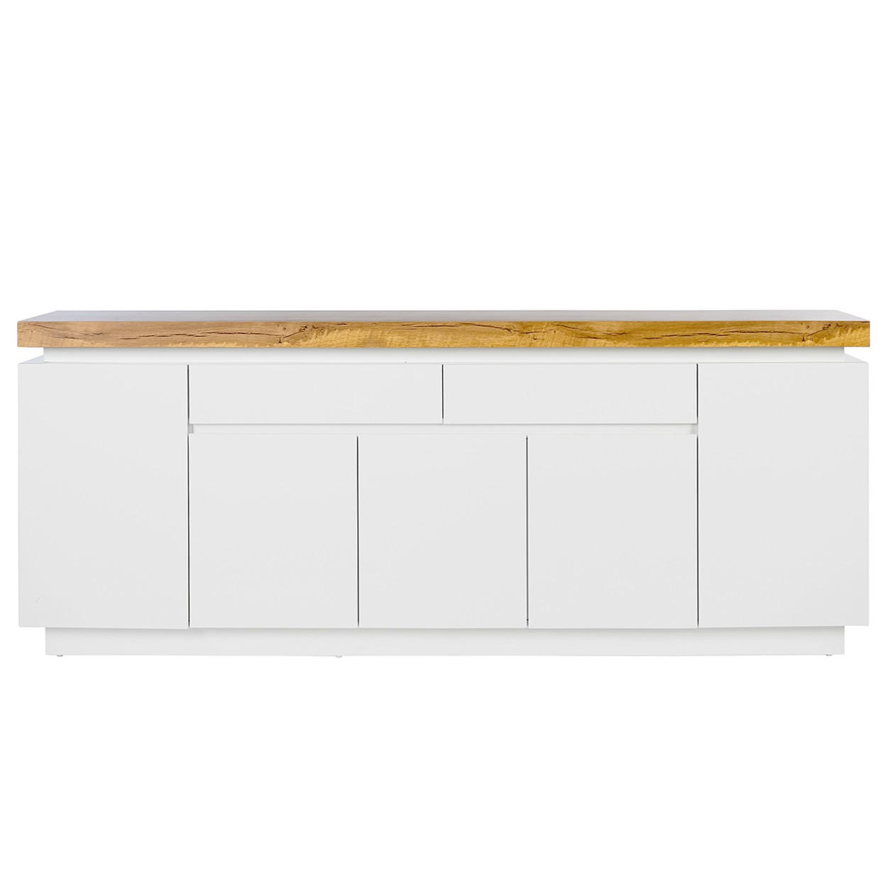 Thumbnail - Livetastic Sideboard, Weiß, Eiche, Holzwerkstoff, 4 Fächer, 2 Schubladen, 200x80x40 cm, Beleuchtung, Schlafzimmer, Schla...