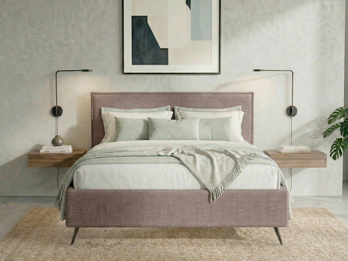POLSTERBETT Rosa 200/200 cm  - Rosa, MODERN, Holz/Textil (200/200cm) - MID.YOU