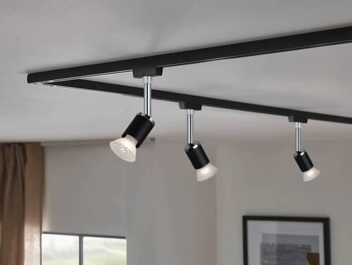 SCHIENENSYSTEM-STRAHLER Urail 5.8/15.1/6.6 cm   - Schwarz, Design, Kunststoff/Metall (5.8/15.1/6.6cm) - Paulmann
