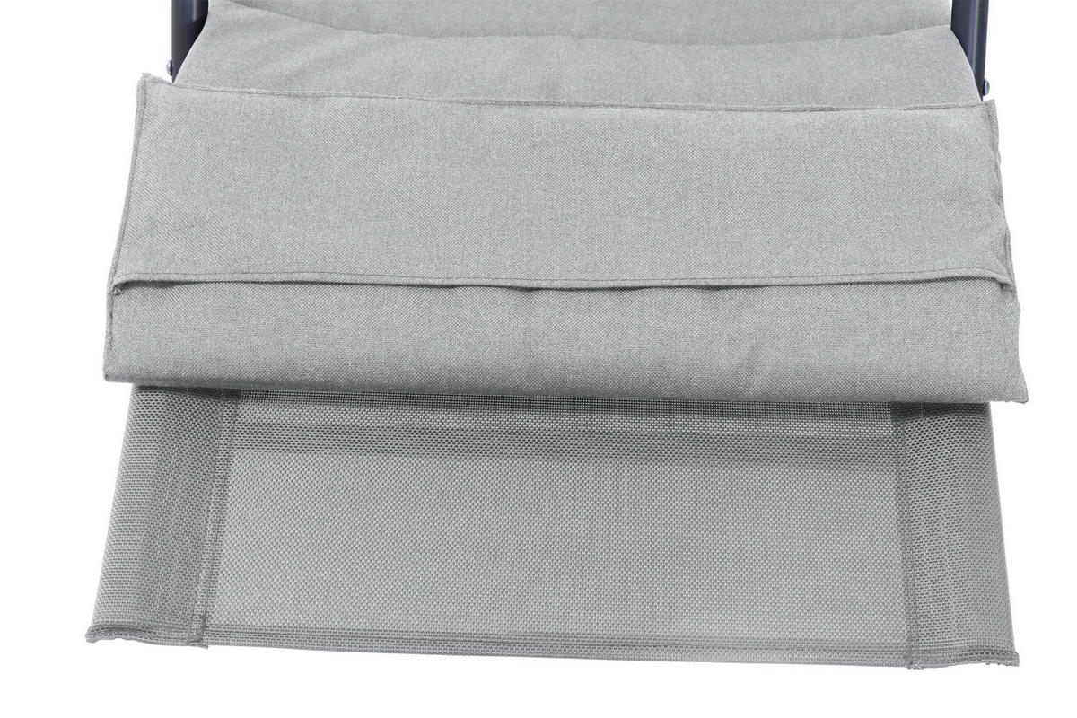 GARTEN-RELAXLIEGE 57/81/143 cm  - Grau, KONVENTIONELL, Kunststoff/Textil (57/81/143cm) - Siena Garden