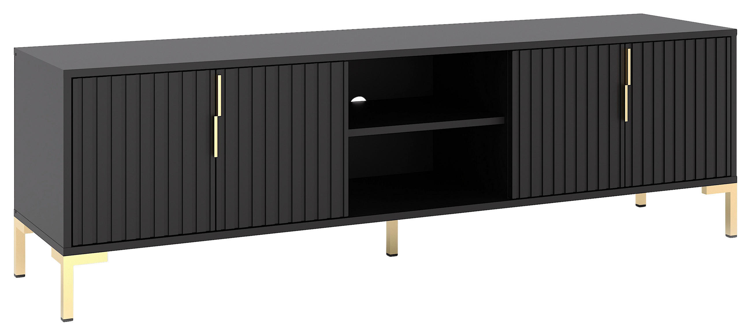 LOWBOARD Flinn  in 165/50/40 cm  - Goldfarben/Schwarz, Design, Holzwerkstoff/Metall (165/50/40cm) - Boxxx