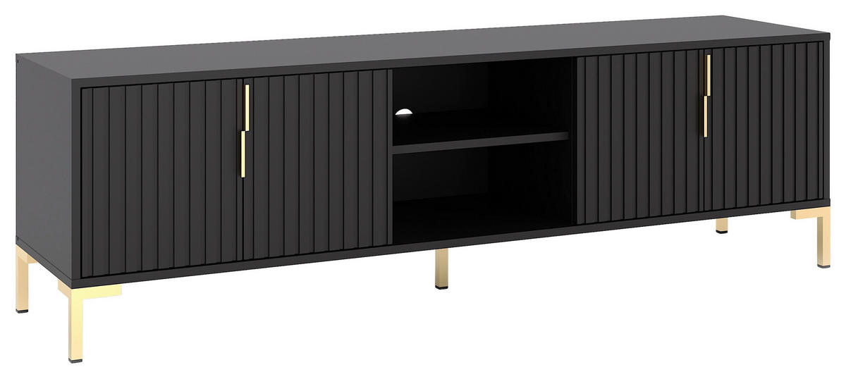 LOWBOARD Flinn  in 165/50/40 cm  - Goldfarben/Schwarz, Design, Holzwerkstoff/Metall (165/50/40cm) - Boxxx