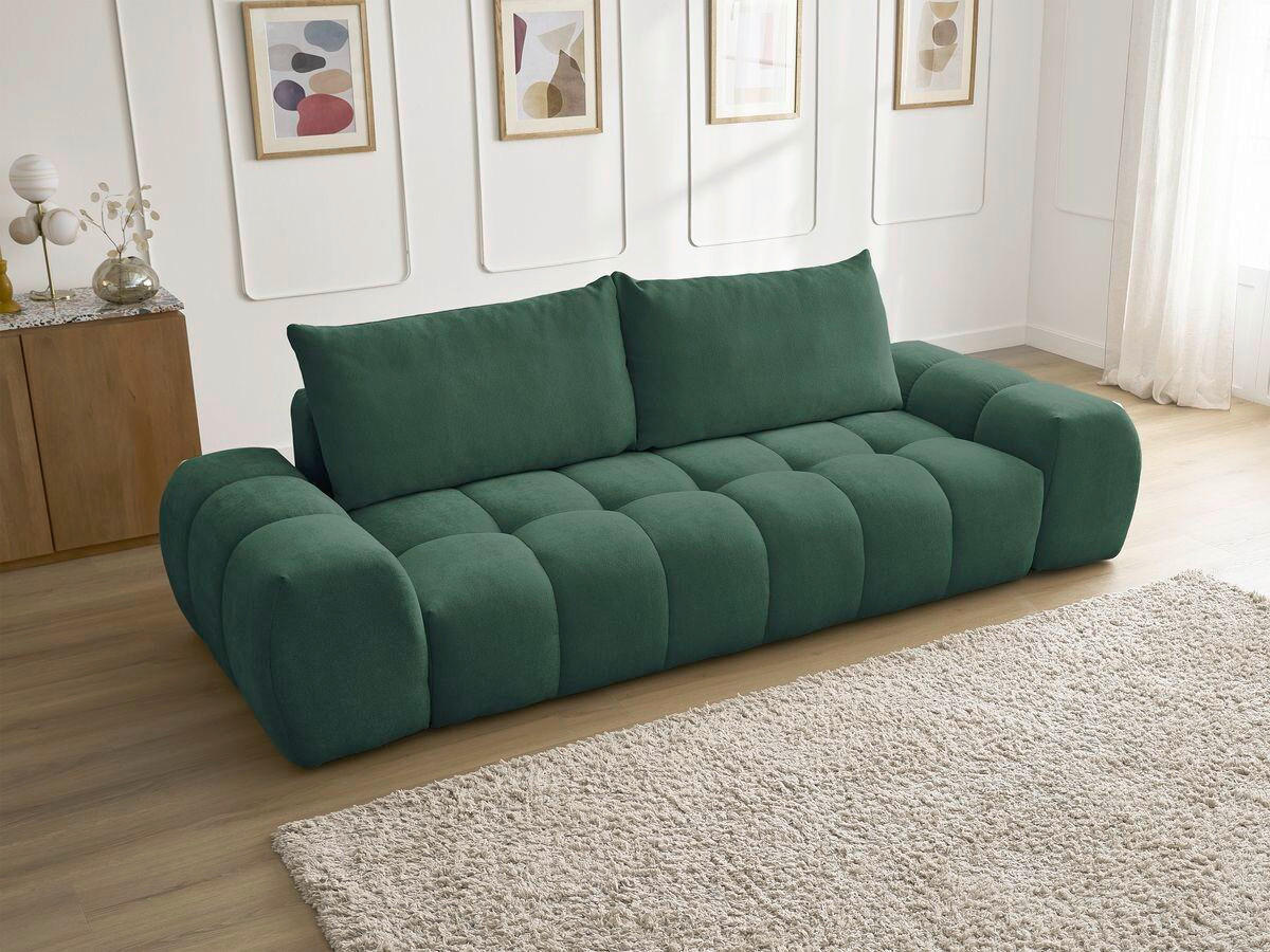3-SITZER-SOFA EVEREST Struktur Grün  - Schwarz/Grün, MODERN, Kunststoff/Textil (278/90/115cm)