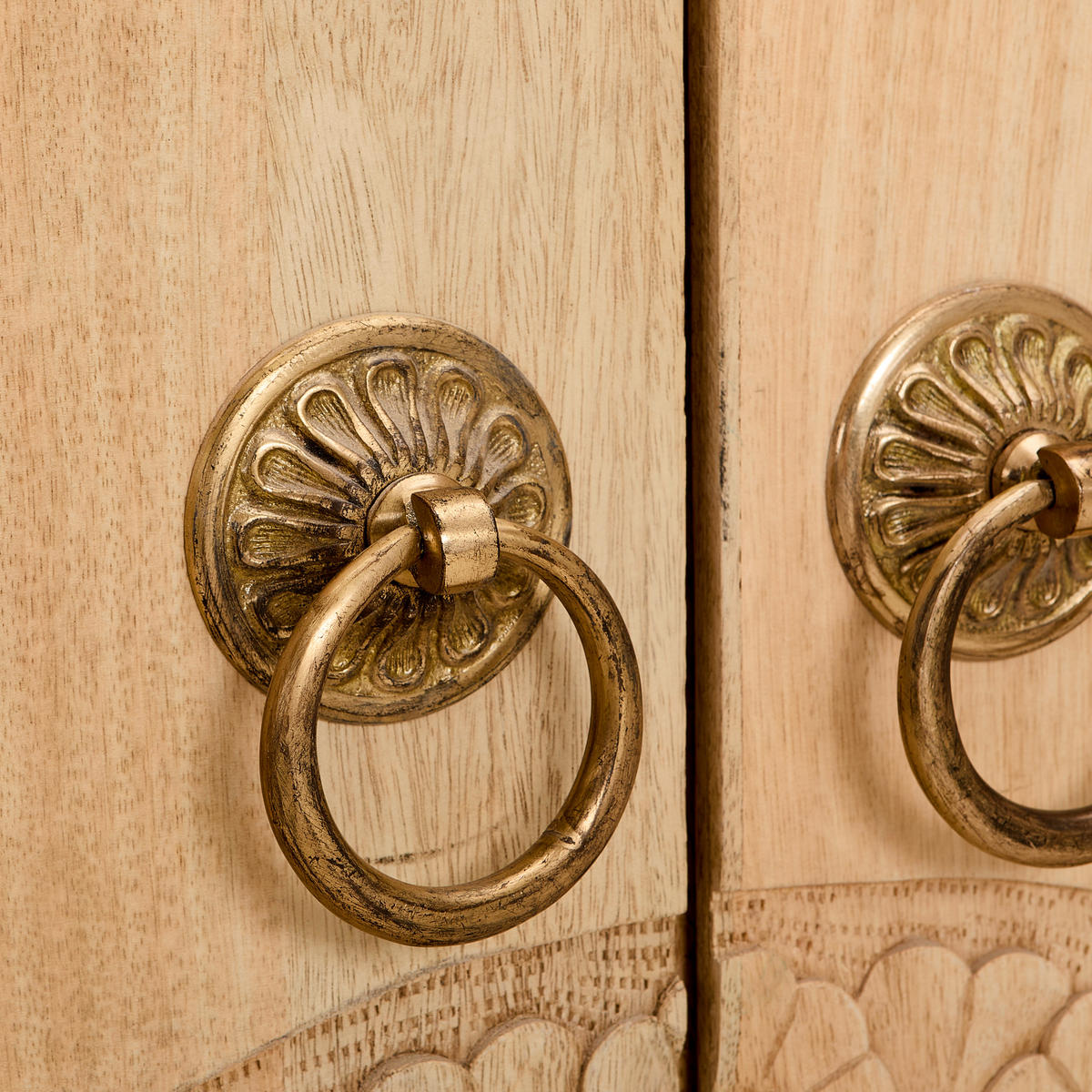 MEHRZWECKSCHRANK 89/180/40 cm  in Naturfarben, Messingfarben  - Messingfarben/Naturfarben, LIFESTYLE, Holz/Metall (89/180/40cm) - Landscape