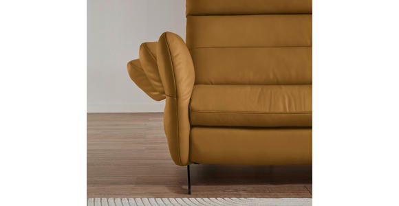 ECKSOFA in Echtleder Currygelb  300/157 cm  - Currygelb/Schwarz, Design, Leder/Metall (300/157cm) - Dieter Knoll