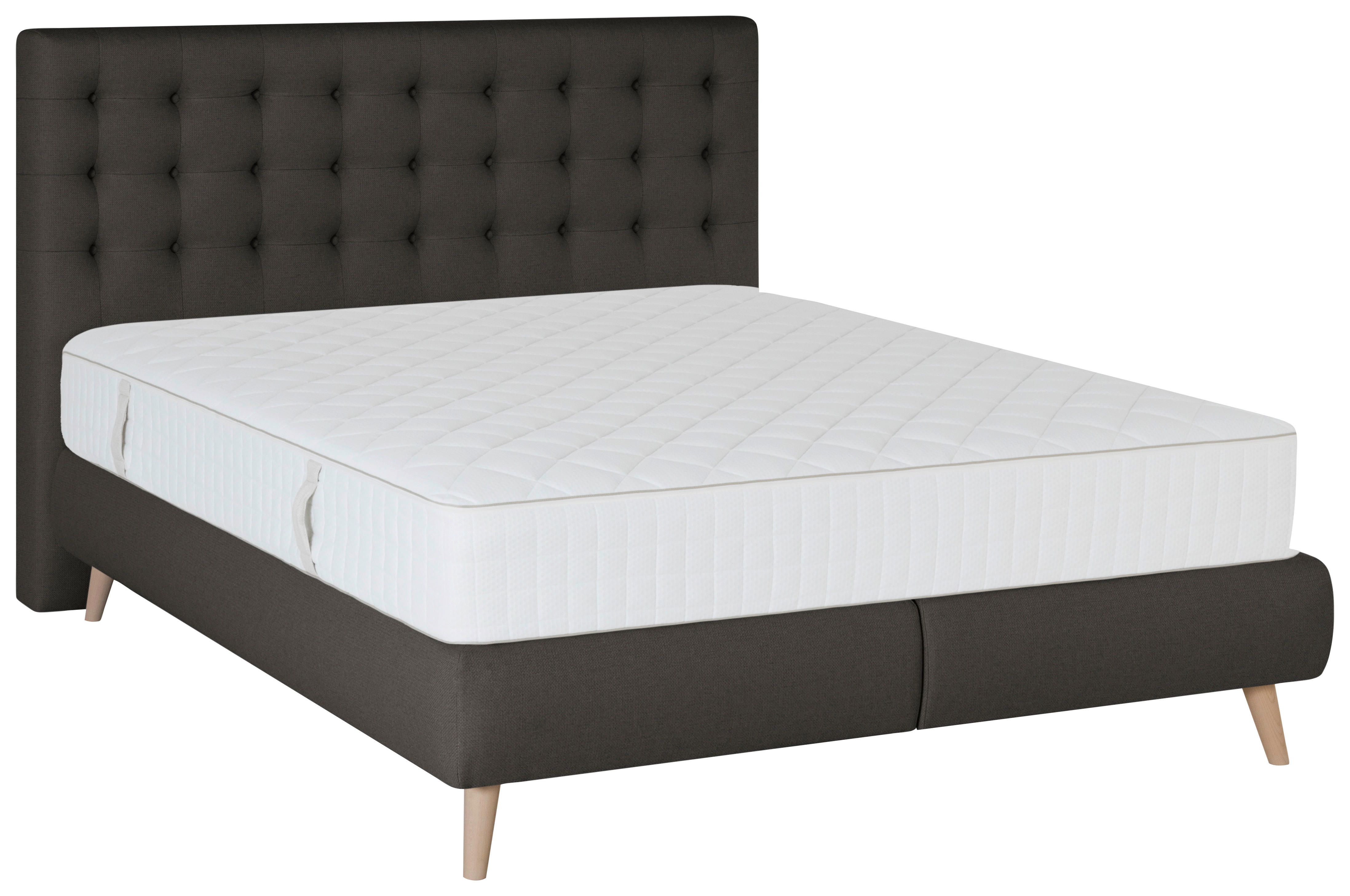 BOXSPRINGBETT 140/200 cm  in Anthrazit  - Anthrazit, Design, Holz/Textil (140/200cm) - Carryhome