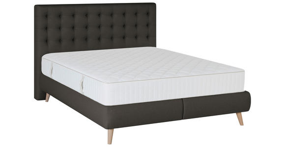 BOXSPRINGBETT 140/200 cm  in Anthrazit  - Anthrazit, Design, Holz/Textil (140/200cm) - Carryhome