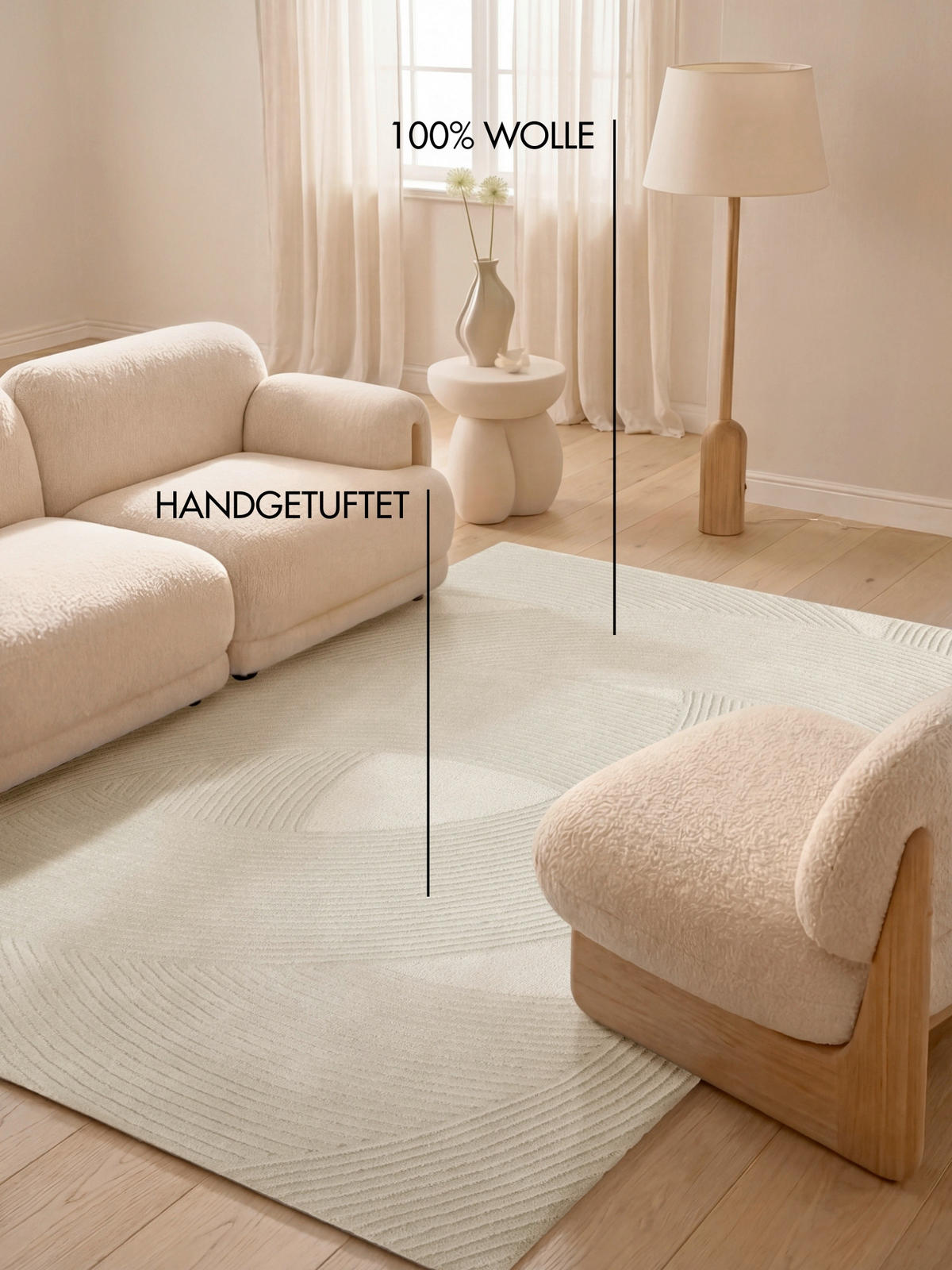 WOLLTEPPICH 200/300 cm Kensington Creme rechteckig  - Creme, Basics, Textil (200/300cm) - Ted Baker