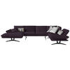 WOHNLANDSCHAFT in Echtleder Violett  - Violett/Schwarz, Natur, Leder/Metall (155/359/217cm) - Dieter Knoll