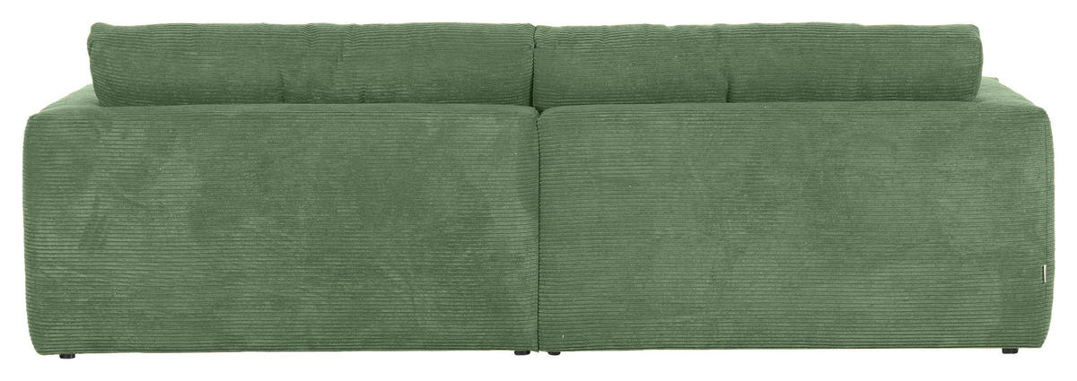 BIGSOFA in Cord Olivgrün  - Schwarz/Olivgrün, Konventionell, Kunststoff/Textil (260/66/115cm) - MID.YOU