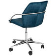 DREHSTUHL  in Samt Blau, Edelstahlfarben  - Blau/Chromfarben, Design, Kunststoff/Textil (56,5/82-94/60cm) - Novel