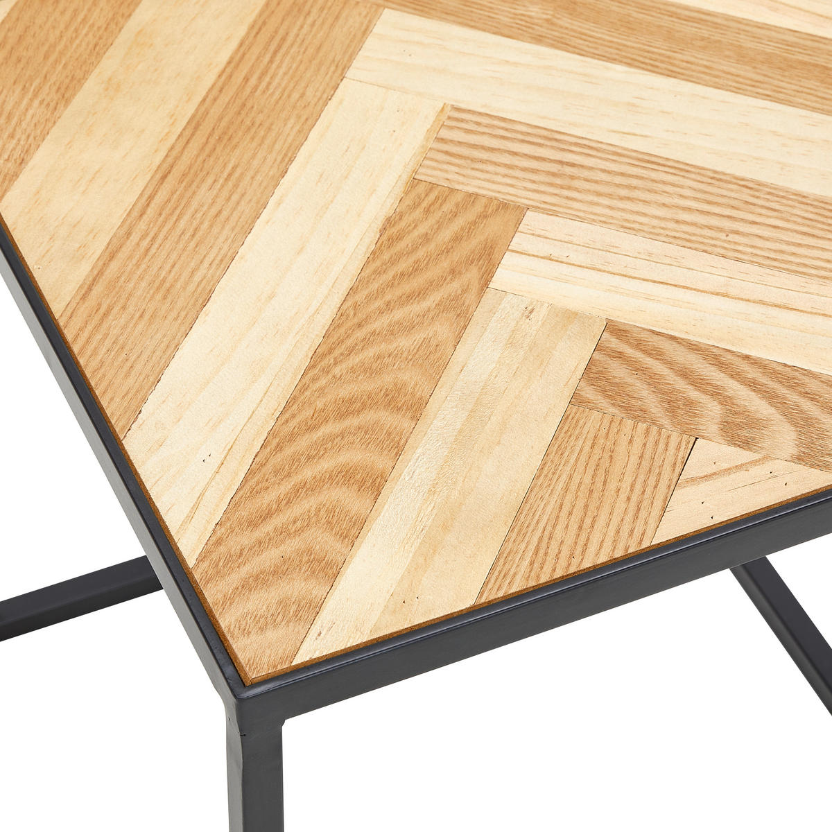 SATZTISCH Tanne furniert quadratisch Schwarz, Tannenholzfarben  - Tannenholzfarben/Schwarz, Design, Holz/Holzwerkstoff (40/35/40/35/40/35cm) - MID.YOU