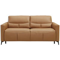 SCHLAFSOFA Cognac Echtleder  - Cognac/Schwarz, Design, Leder/Metall (191/89/97cm) - Novel