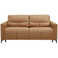 SCHLAFSOFA  in Echtleder Cognac  - Cognac/Schwarz, Design, Leder/Metall (191/89/97cm) - Novel