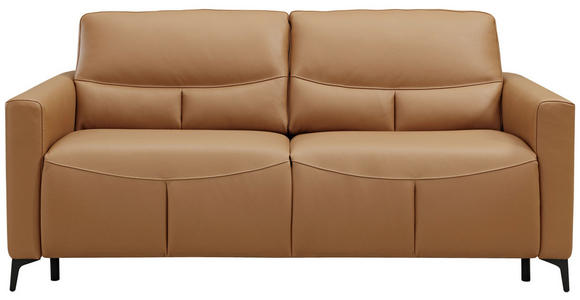 SCHLAFSOFA  in Echtleder Cognac  - Cognac/Schwarz, Design, Leder/Metall (191/89/97cm) - Novel