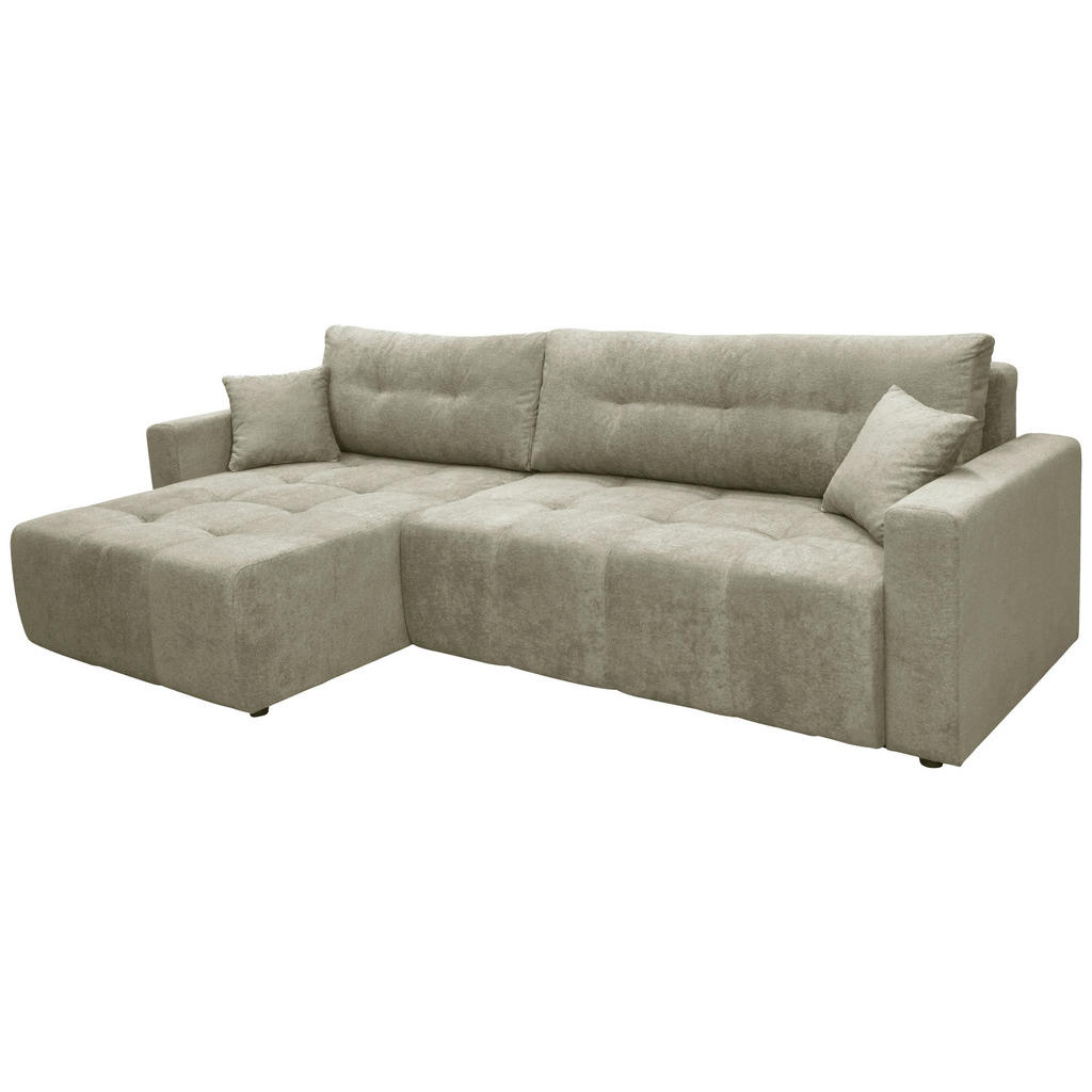 Thumbnail - Mid.you Ecksofa Laguna, Beige, Textil, 3-Sitzer, Ottomane links, L-Form, 260x143 cm, Made in EU, Liegefunktion, Wohnzimm...