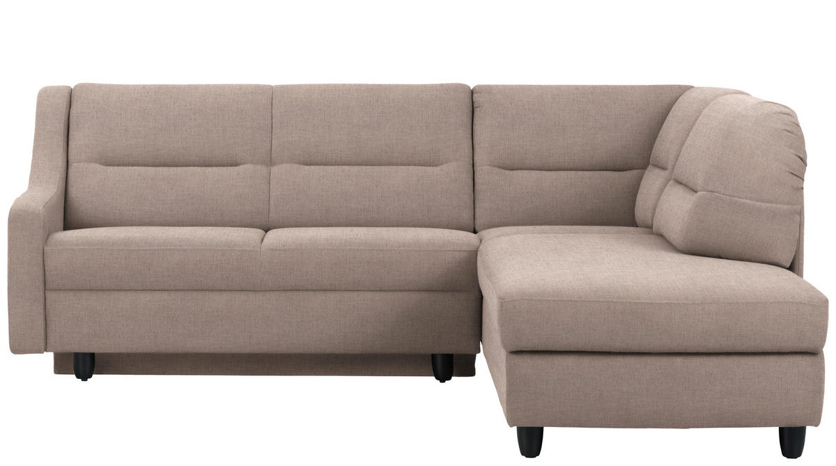 ECKSOFA in Chenille Schlammfarben  226/208 cm  - Schlammfarben/Schwarz, KONVENTIONELL, Textil (226/208cm) - Sedda