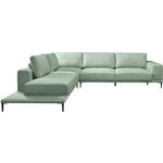 ECKSOFA  in Leinwand Mintgrün  271/318 cm  - Schwarz/Mintgrün, Design, Textil/Metall (271/318cm) - Belluti