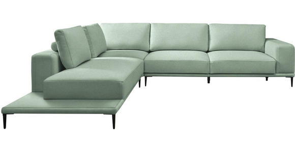 ECKSOFA  in Leinwand Mintgrün  271/318 cm  - Schwarz/Mintgrün, Design, Textil/Metall (271/318cm) - Belluti